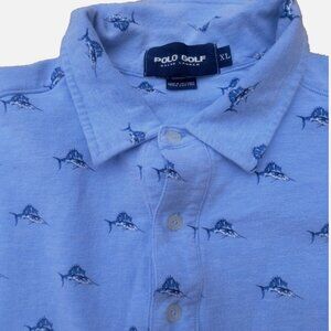 Men's Size XL Ralph Lauren Polo Golf Short Sleeve Marlins Printed Shirt